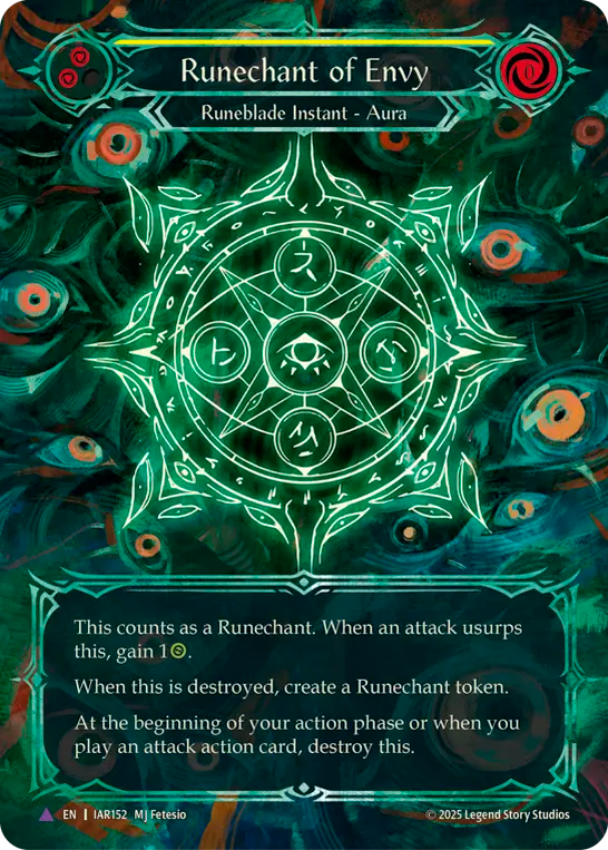 EN】〈CF〉Runechant of Envy/嫉妬のルーン陣(Yellow)[Full Art] [IAR152]