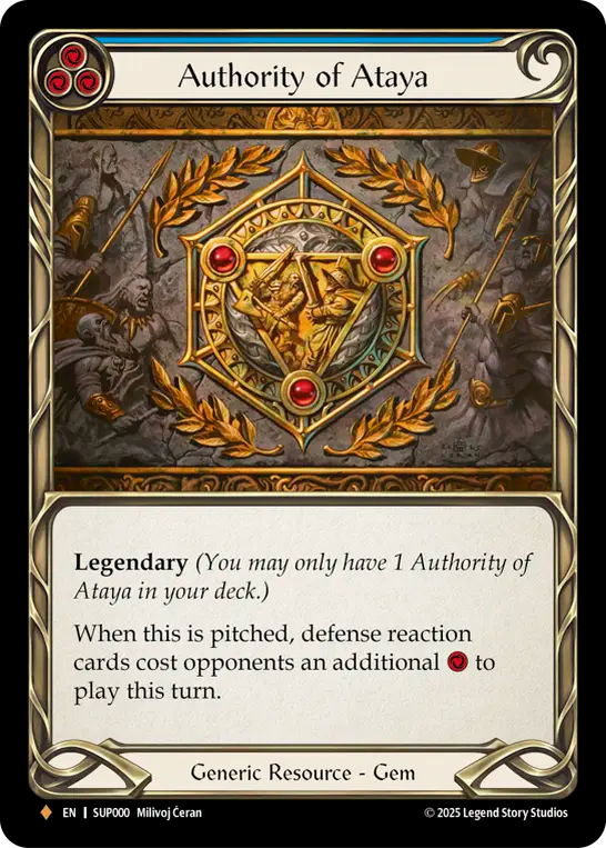 アタヤの威光 / Authority of Ataya EN】〈CF〉Authority of Ataya/アタヤの威光(Blue) [SUP000]