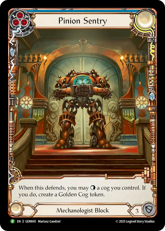 【EN】〈RF〉Pinion Sentry(Blue)[Extended Art] [GEM045]